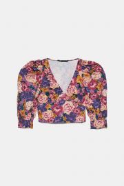 FLORAL POPLIN TOP at Zara